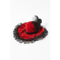 검정레이스 깃털 모자