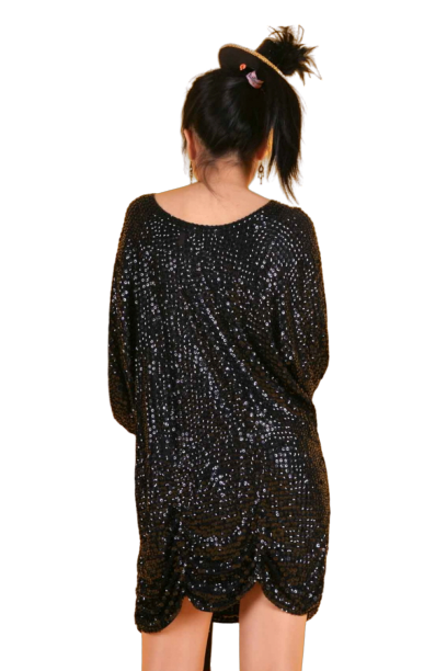 반짝이 스컷원피스-블랙