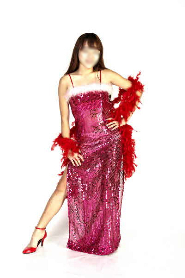 반짝이푸실원피스-핑크화이트