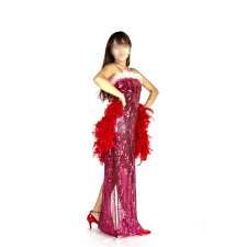 반짝이푸실원피스-핑크화이트