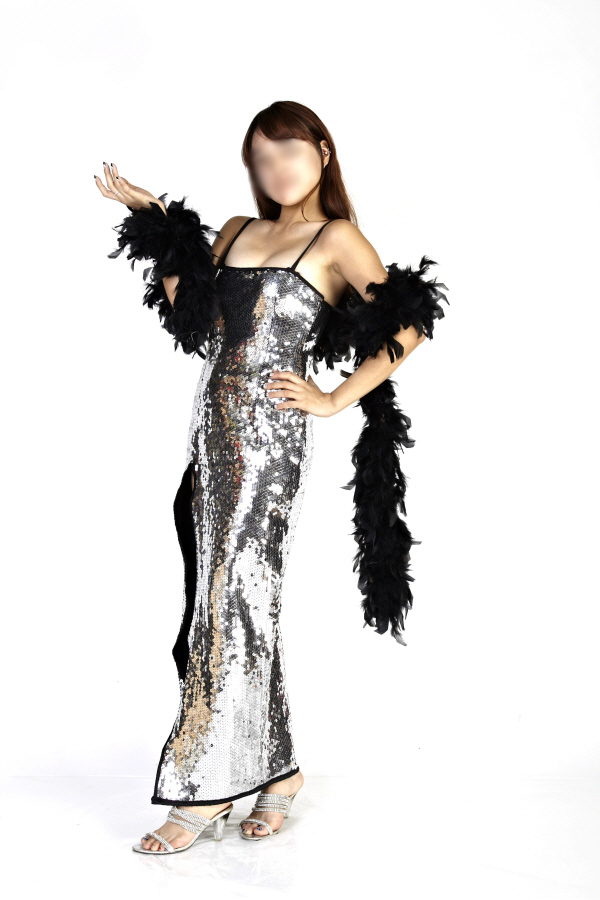 반짝이롱원피스-럭셔리실버블랙2