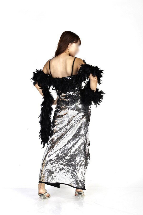반짝이롱원피스-럭셔리실버블랙2