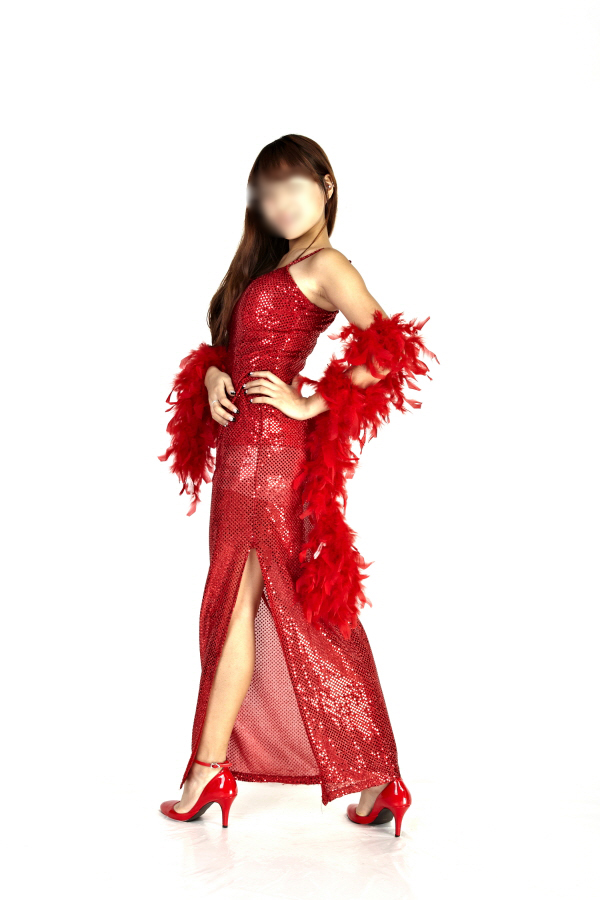 반짝이롱원피스-레드