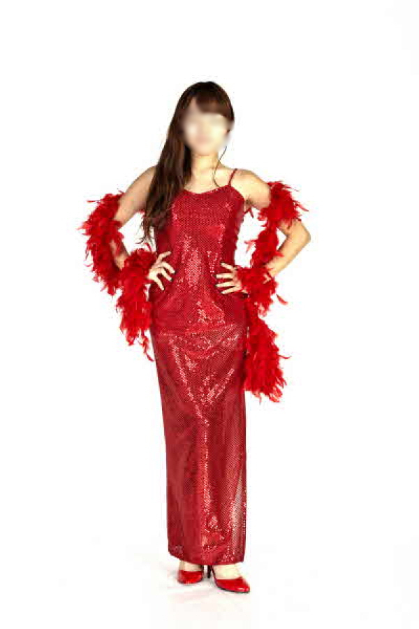 반짝이롱원피스-레드