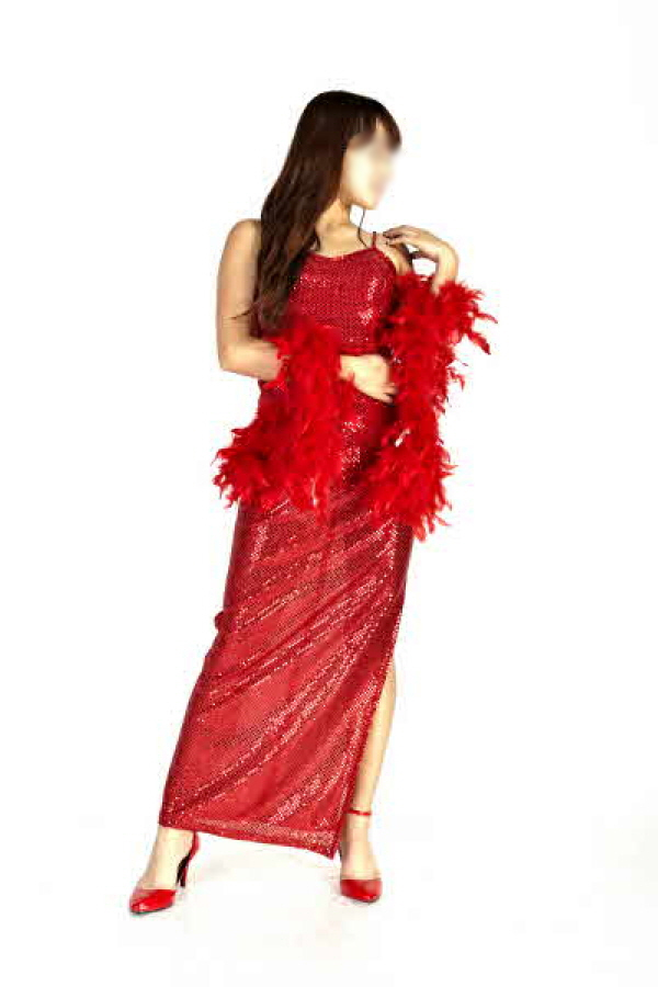 반짝이롱원피스-레드