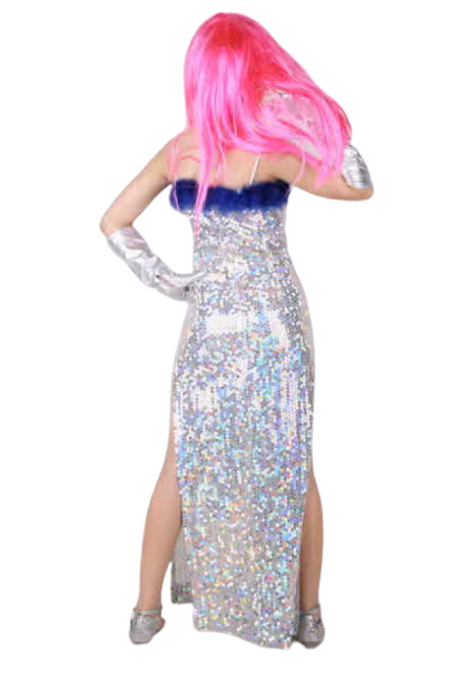 반짝이 가슴푸실원피스-실버 44size