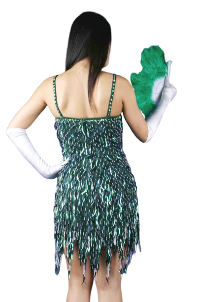 반짝이 물방울원피스-그린