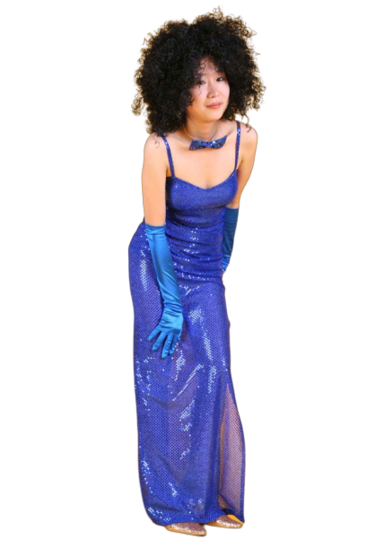 반짝이롱원피스-블루