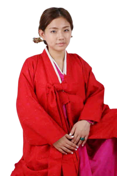 양반-여 두루마기 다홍색