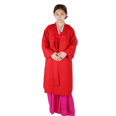 양반-여 두루마기 다홍색