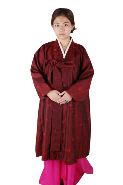 양반-여 두루마기 자주색