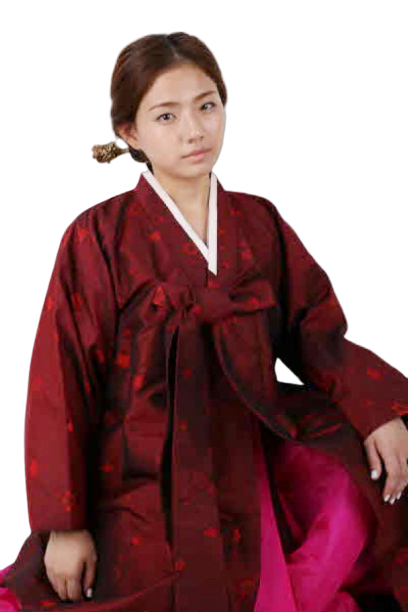 양반-여 두루마기 자주색