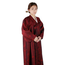 양반-여 두루마기 자주색