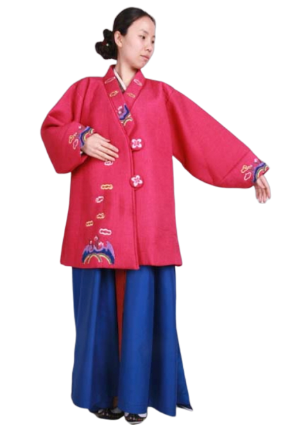 양반-여 두루마기 핫핑크