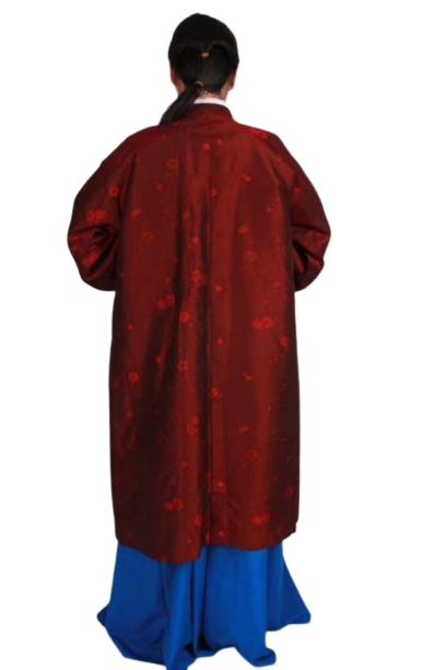 양반-여 두루마기 진한자주색