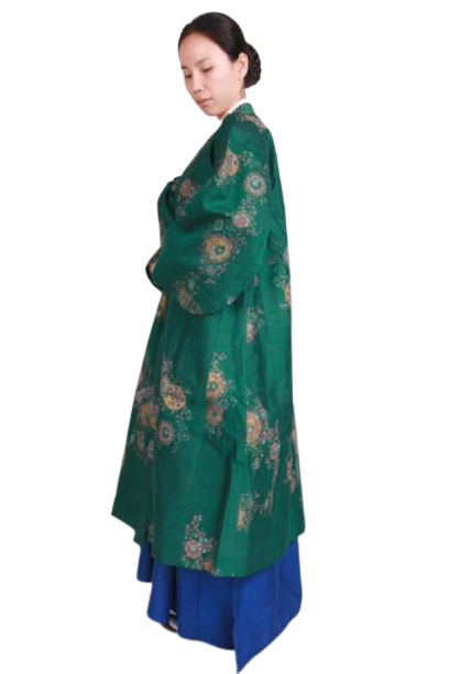 양반-여 두루마기 녹색