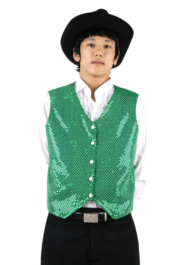 반짝이조끼-그린