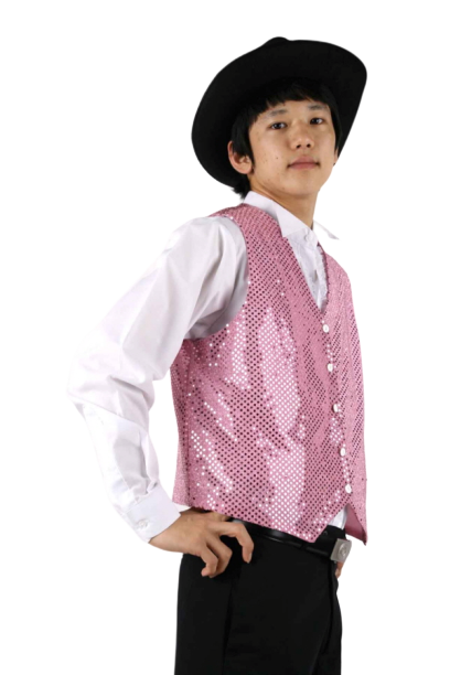 반짝이조끼-핑크