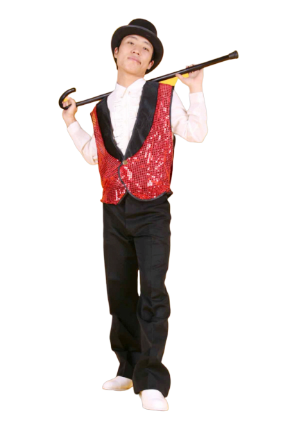 반짝이마술사조끼모자-레드