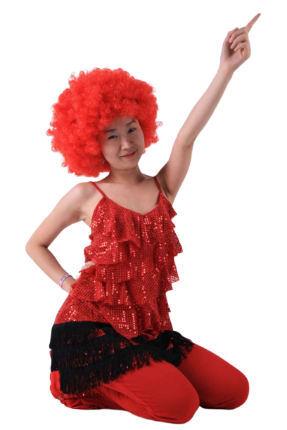 반짝이 레드레이스탑