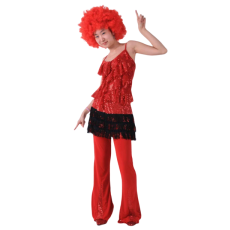 반짝이 레드레이스탑