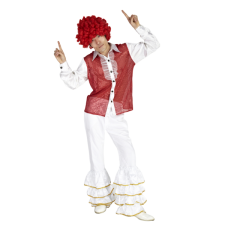 반짝이 프릴상의-레드화이트