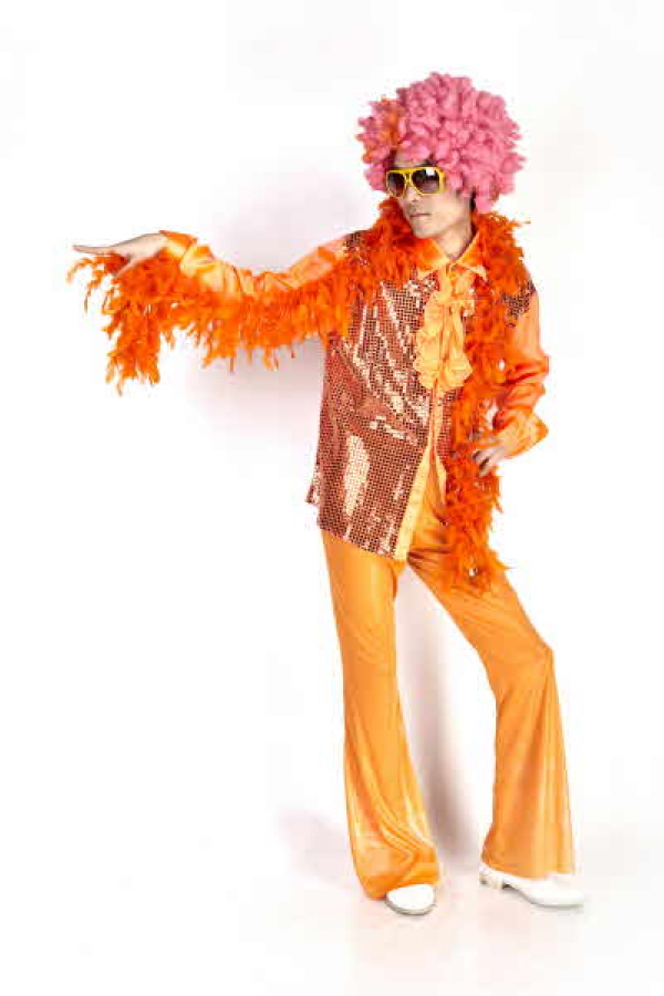 연미반짝이셔츠-오렌지