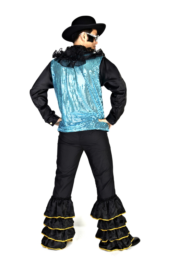 목 프릴반짝이셔츠-블루2