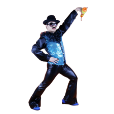 목 프릴반짝이셔츠-블루