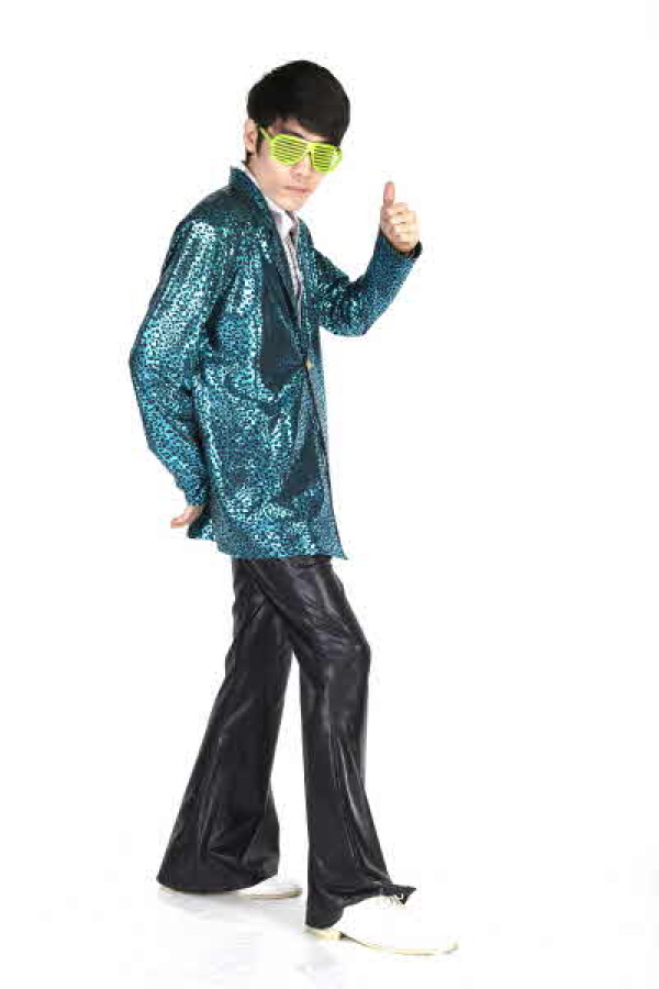 반짝이 자켓-호피블루