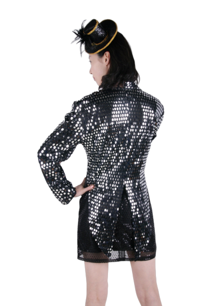 반짝이 턱시도여-실버블랙