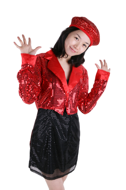 반짝이 턱시도여-레드