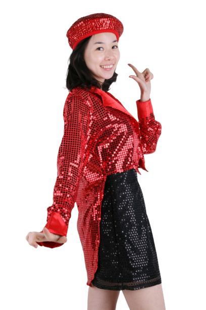 반짝이 턱시도여-레드