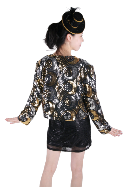 반짝이 숏자켓 여-골드