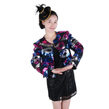 반짝이 숏자켓 여-푸른톤