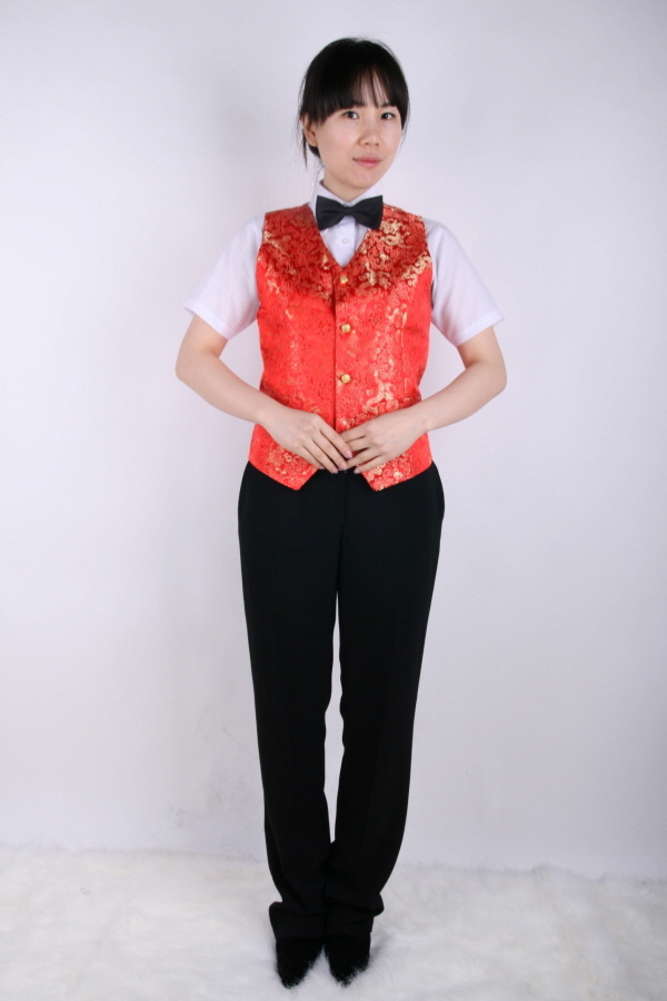 웨이터-여 빨강조끼