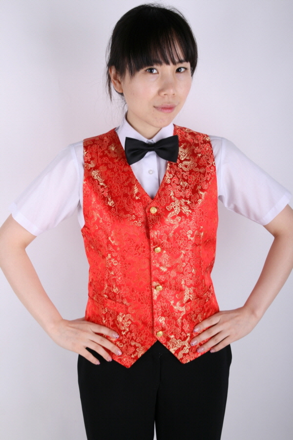 웨이터-여 빨강조끼