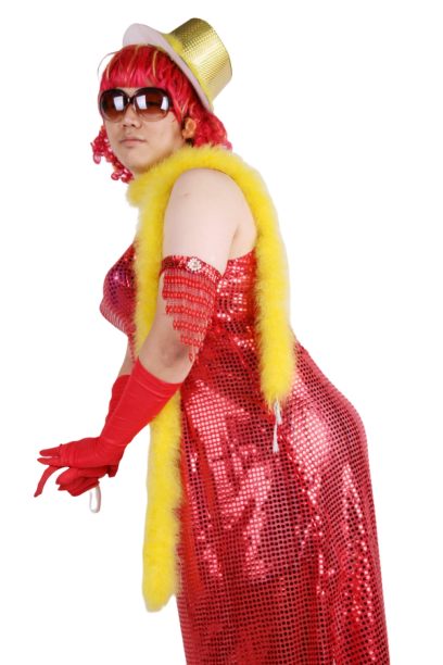 여장 반짝이롱원피스-레드