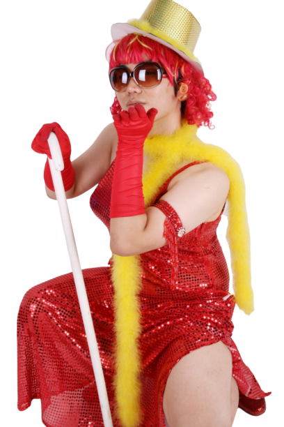 여장 반짝이롱원피스-레드