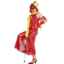 여장 반짝이롱원피스-레드