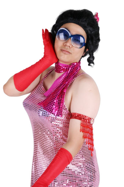 여장 반짝이롱원피스-핑크