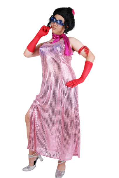 여장 반짝이롱원피스-핑크