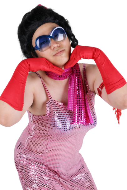 여장 반짝이롱원피스-핑크