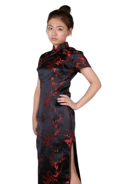 중국-치파오 롱드레스 레드블랙