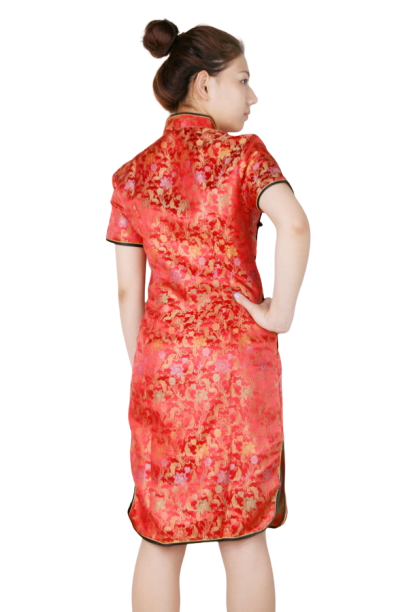 중국-치파오 미니드레스 레드블랙