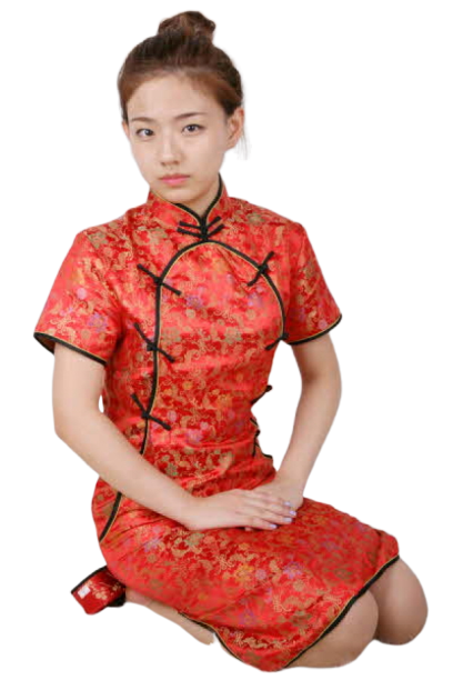 중국-치파오 미니드레스 레드블랙