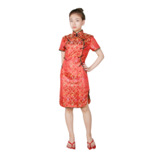 중국-치파오 미니드레스 레드블랙