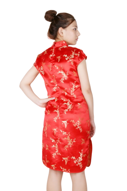 중국-치파오 미니드레스 레드골드