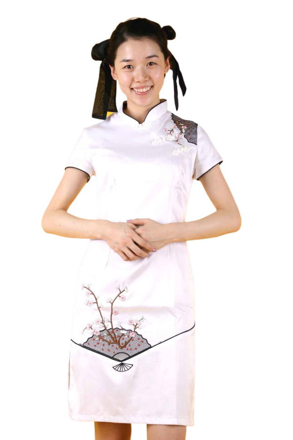 중국-치파오 미니드레스 화이트