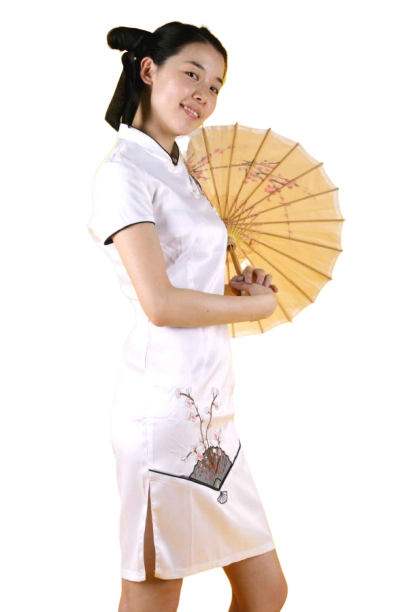 중국-치파오 미니드레스 화이트